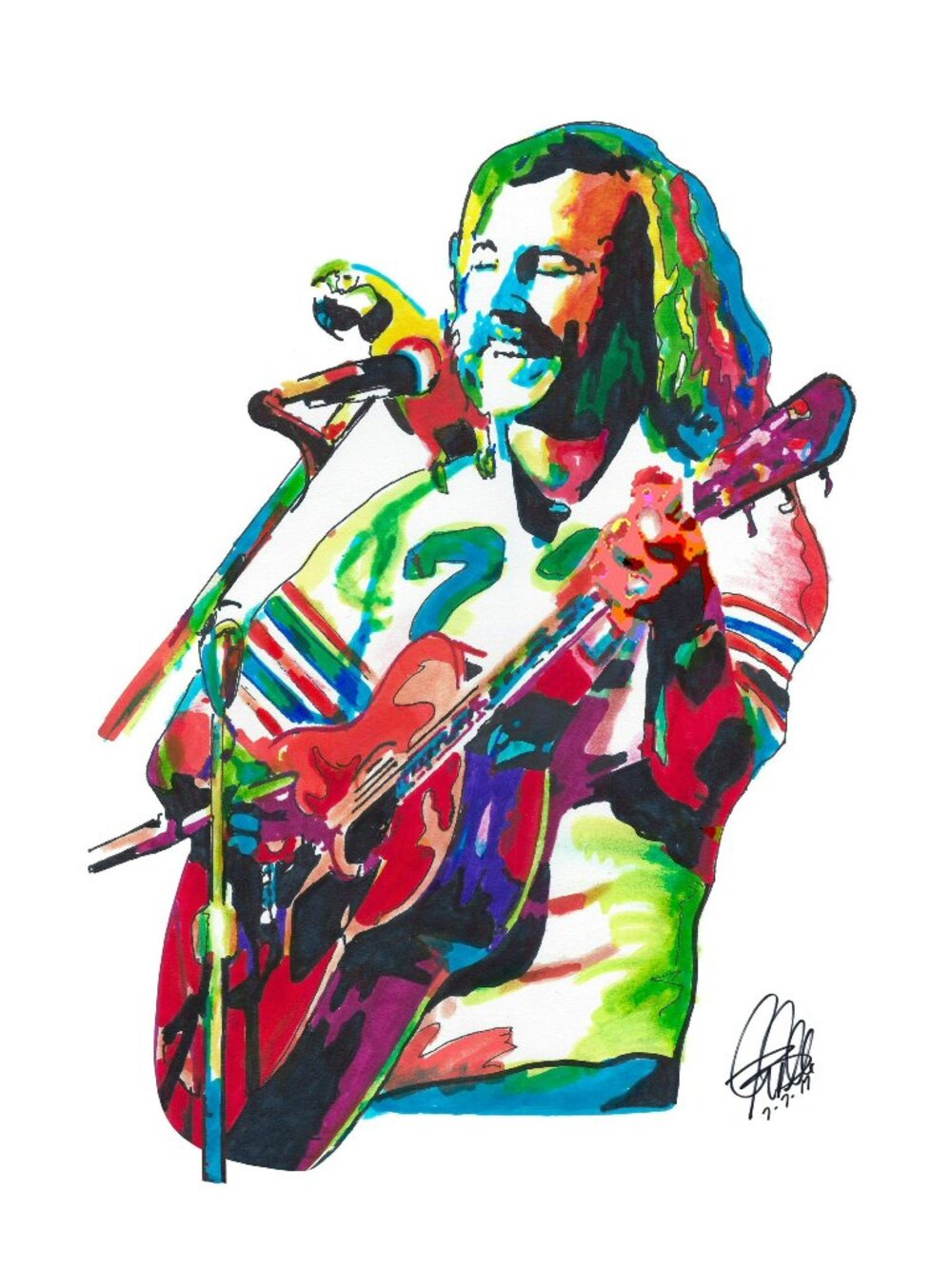 Jimmy Buffett Singer Guitar Rock Folk Music Poster Print Wall Art 13x19